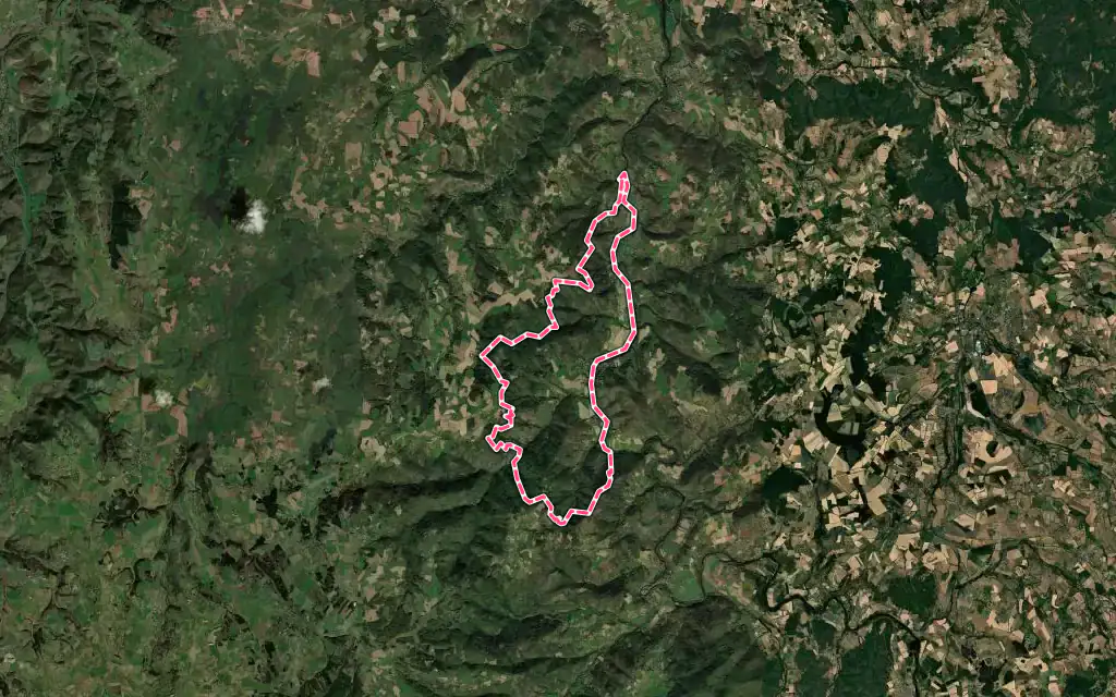 Vue satellite de Villeneuve-d'Allier avec ses contours administratifs