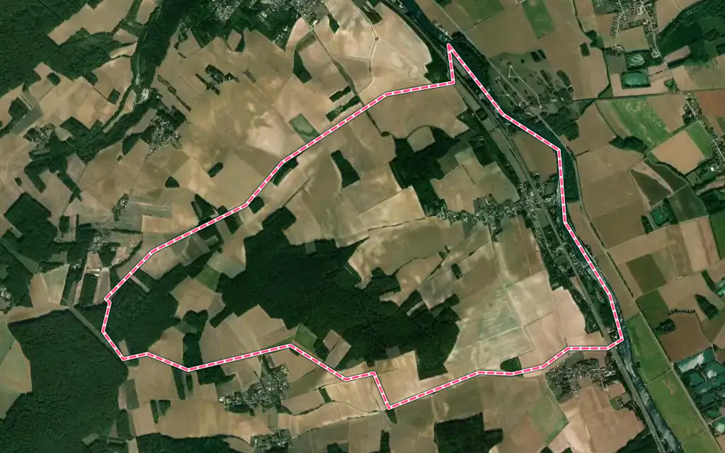 Vue satellite de Villeperrot avec ses contours administratifs