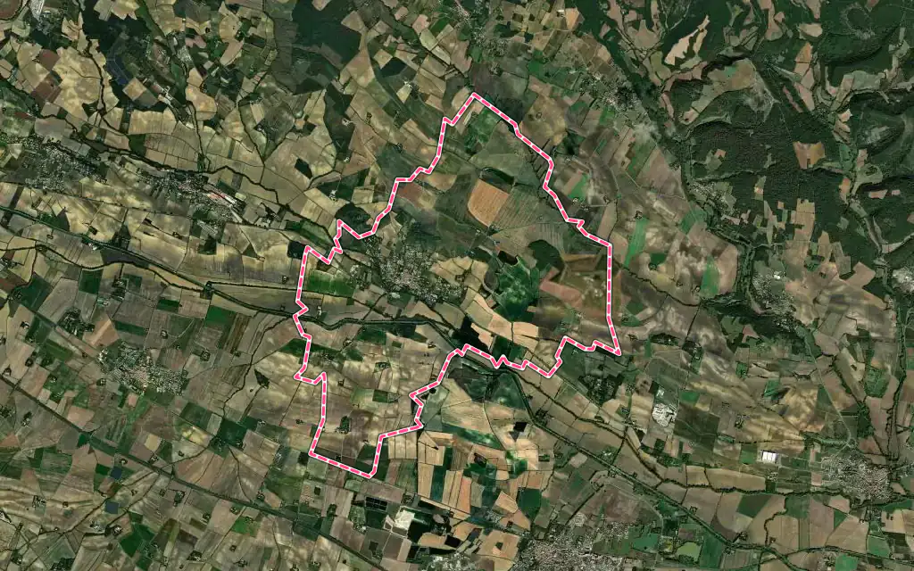 Vue satellite de Villepinte avec ses contours administratifs