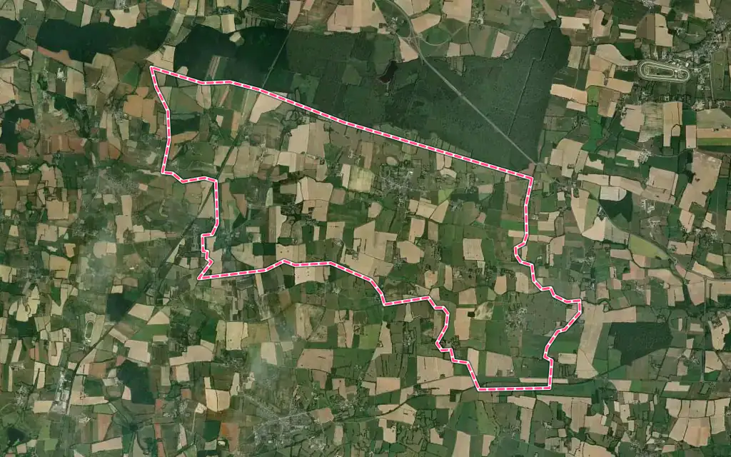 Vue satellite de Villepot avec ses contours administratifs
