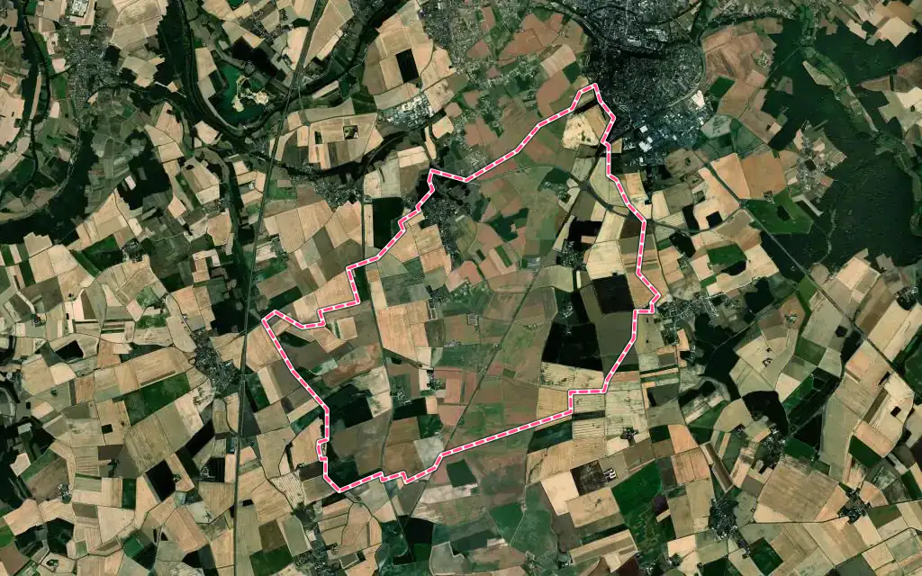Vue satellite de Villerable avec ses contours administratifs