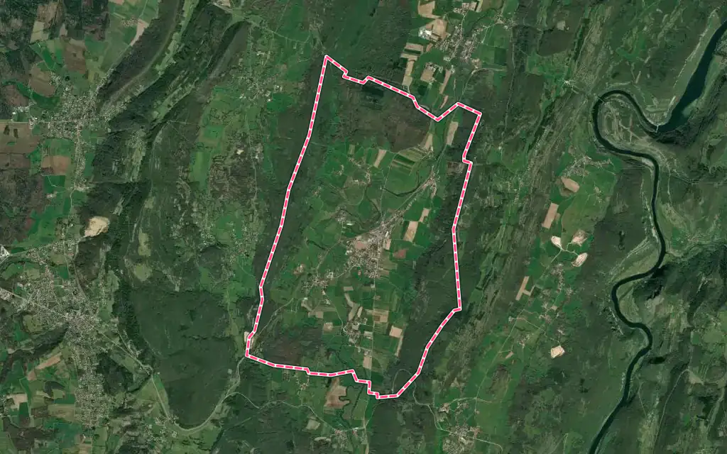 Vue satellite de Villereversure avec ses contours administratifs