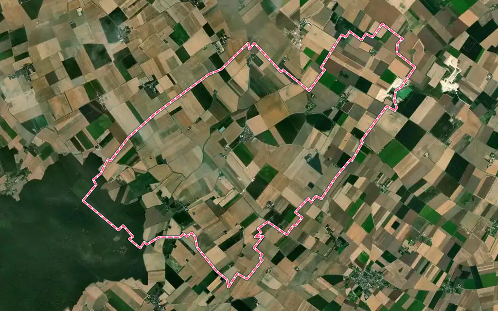 Vue satellite de Villermain avec ses contours administratifs