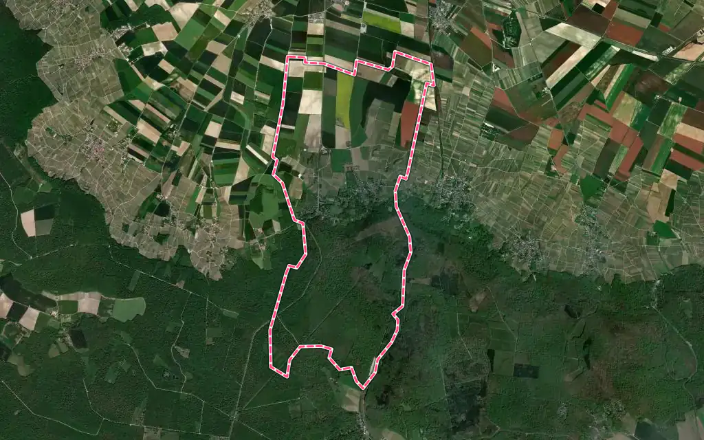 Vue satellite de Villers-Allerand avec ses contours administratifs