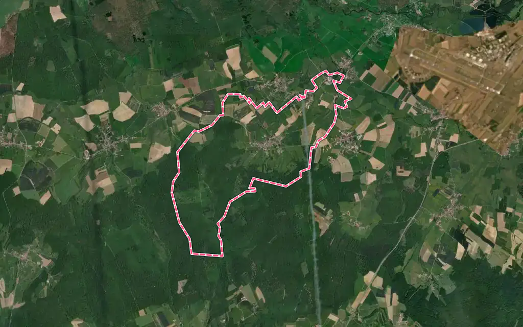 Vue satellite de Villers-lès-Luxeuil avec ses contours administratifs