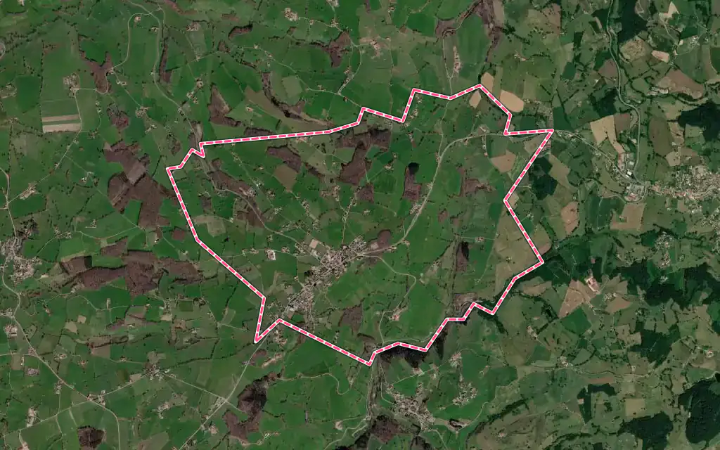 Vue satellite de Villers avec ses contours administratifs