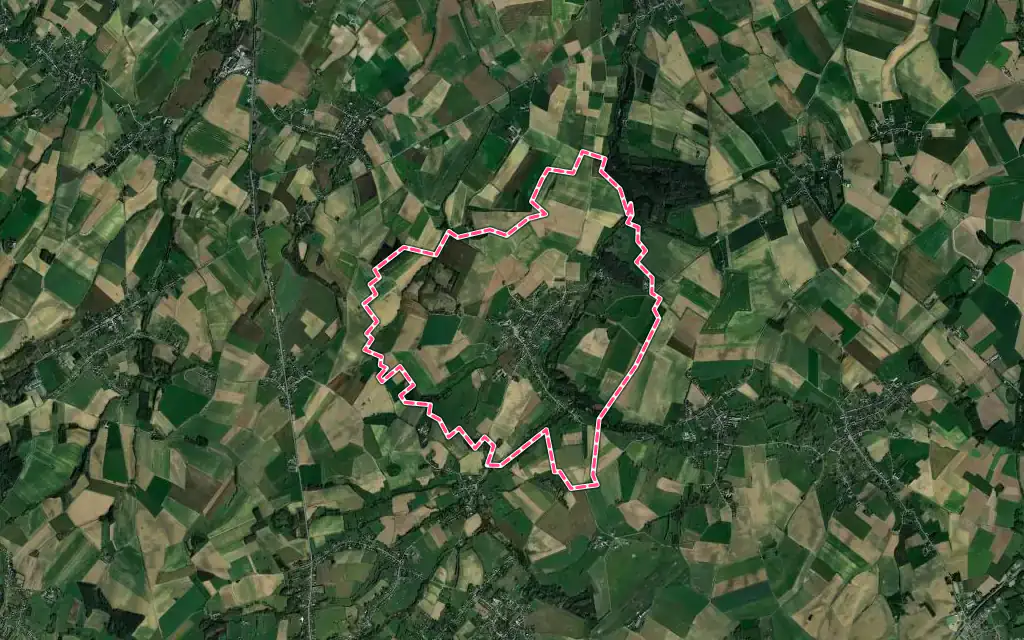 Vue satellite de Villers-Sire-Nicole avec ses contours administratifs