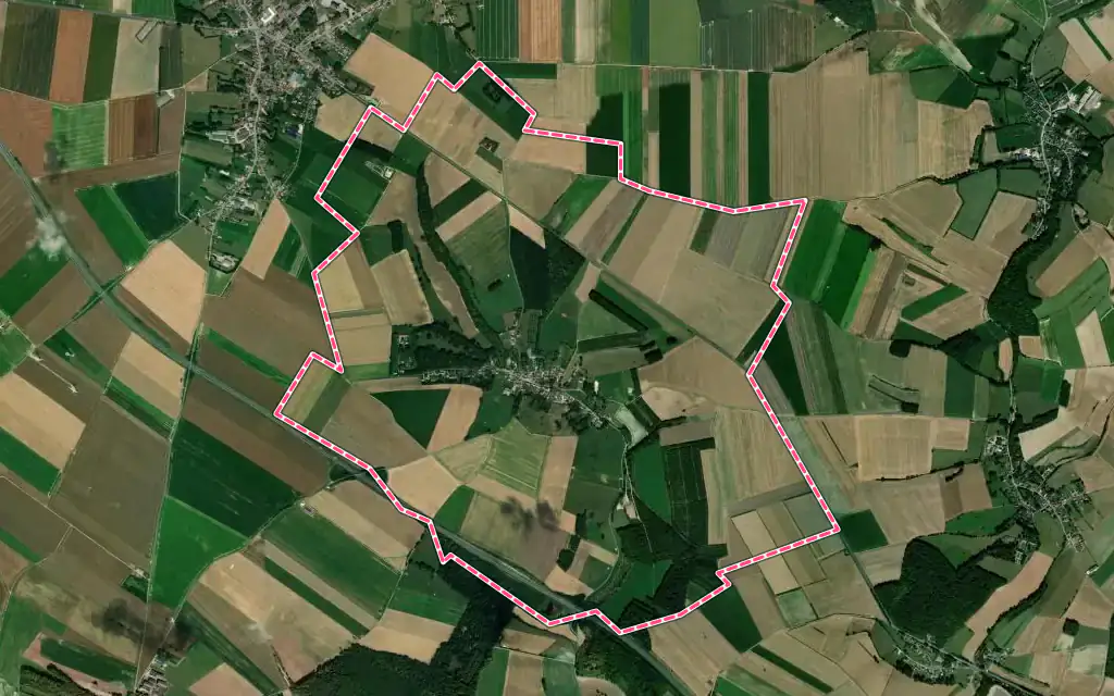 Vue satellite de Villers-sous-Ailly avec ses contours administratifs