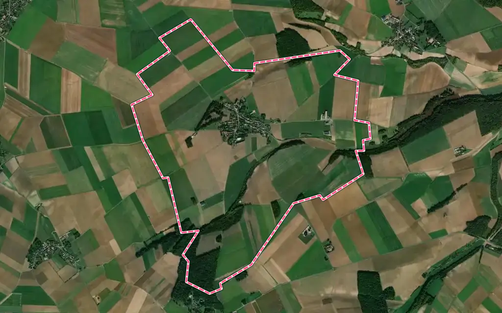 Vue satellite de Villers-Tournelle avec ses contours administratifs