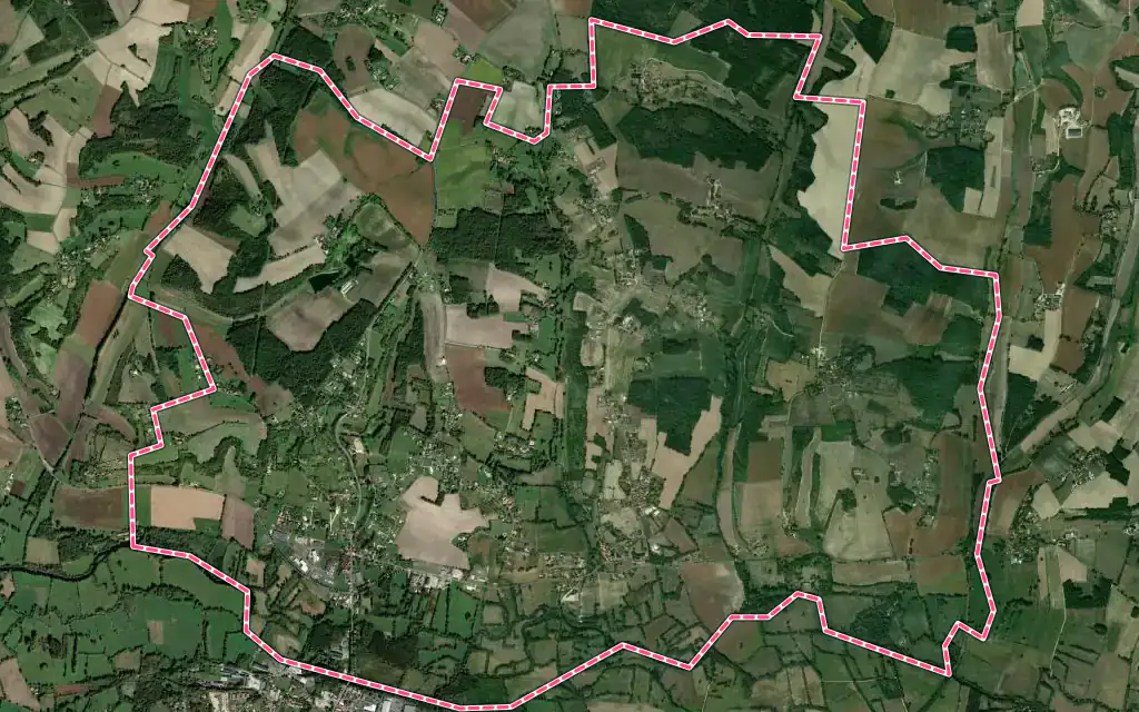 Vue satellite de Villetoureix avec ses contours administratifs