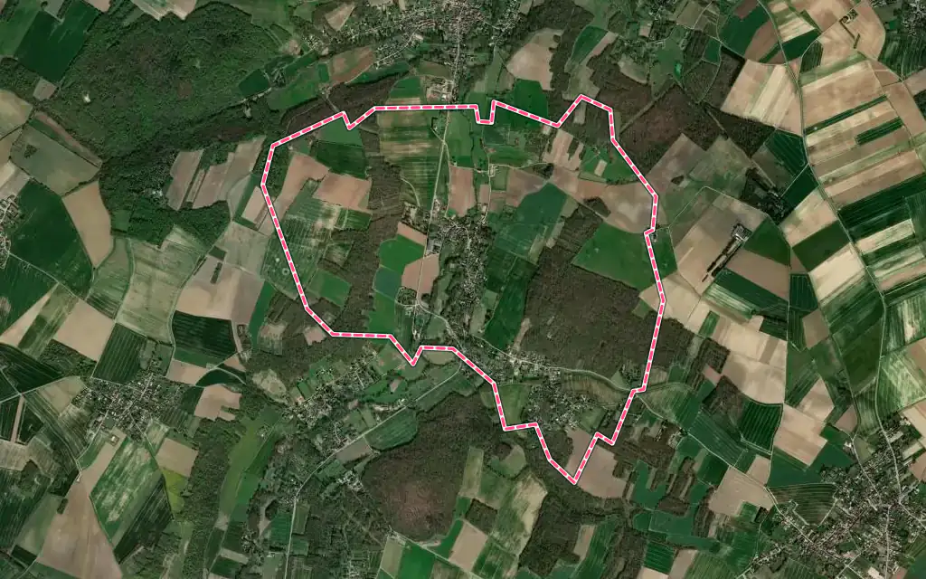 Vue satellite de Villette avec ses contours administratifs