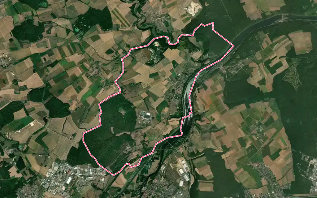 Vue satellite de Villey-Saint-Étienne avec ses contours administratifs