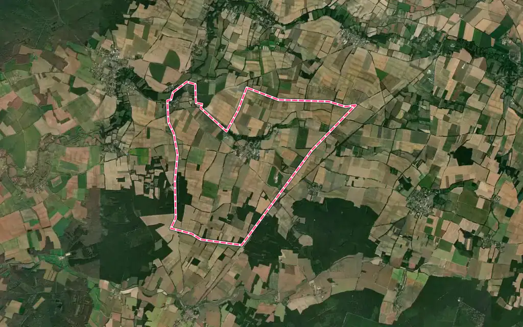 Vue satellite de Villiers-sur-Chizé avec ses contours administratifs
