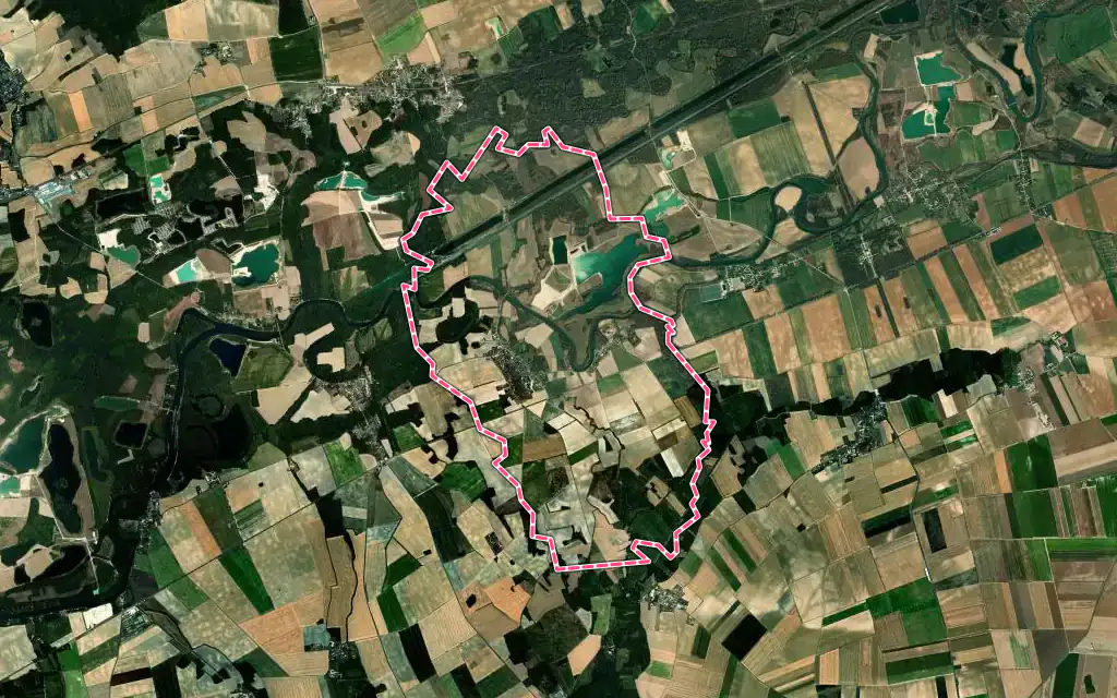 Vue satellite de Villiers-sur-Seine avec ses contours administratifs