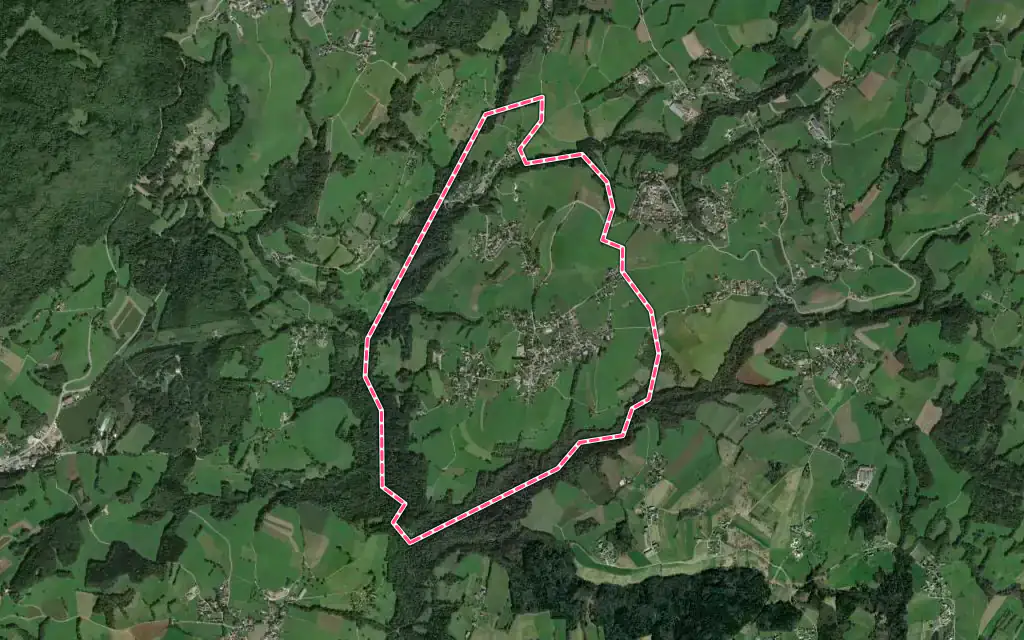 Vue satellite de Villy-le-Bouveret avec ses contours administratifs