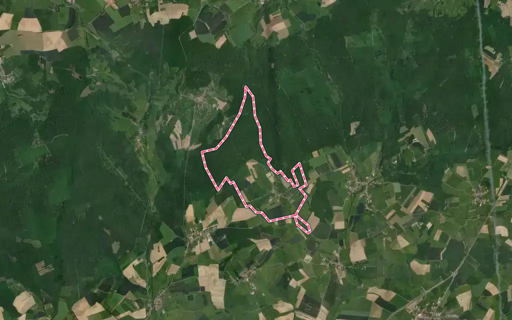 Vue satellite de Vilory avec ses contours administratifs