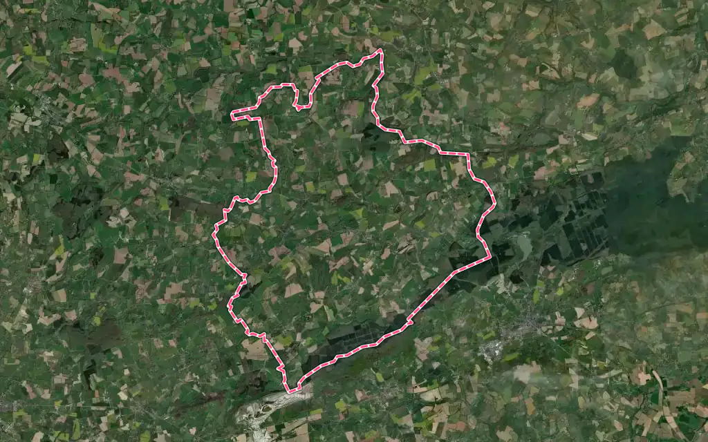 Vue satellite de Vimartin-sur-Orthe avec ses contours administratifs