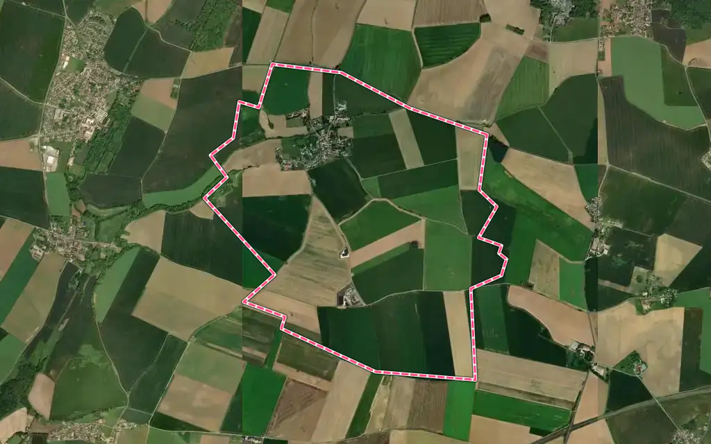 Vue satellite de Vinantes avec ses contours administratifs