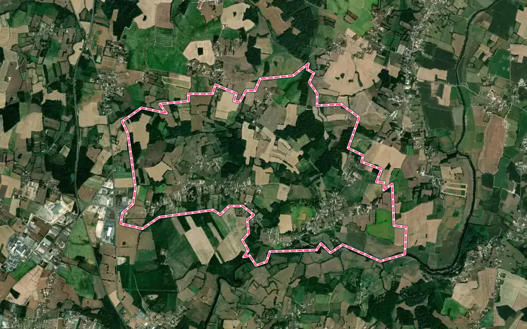 Vue satellite de Vincelles avec ses contours administratifs