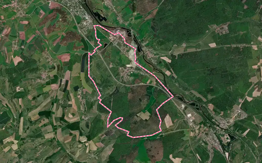 Vue satellite de Vincey avec ses contours administratifs