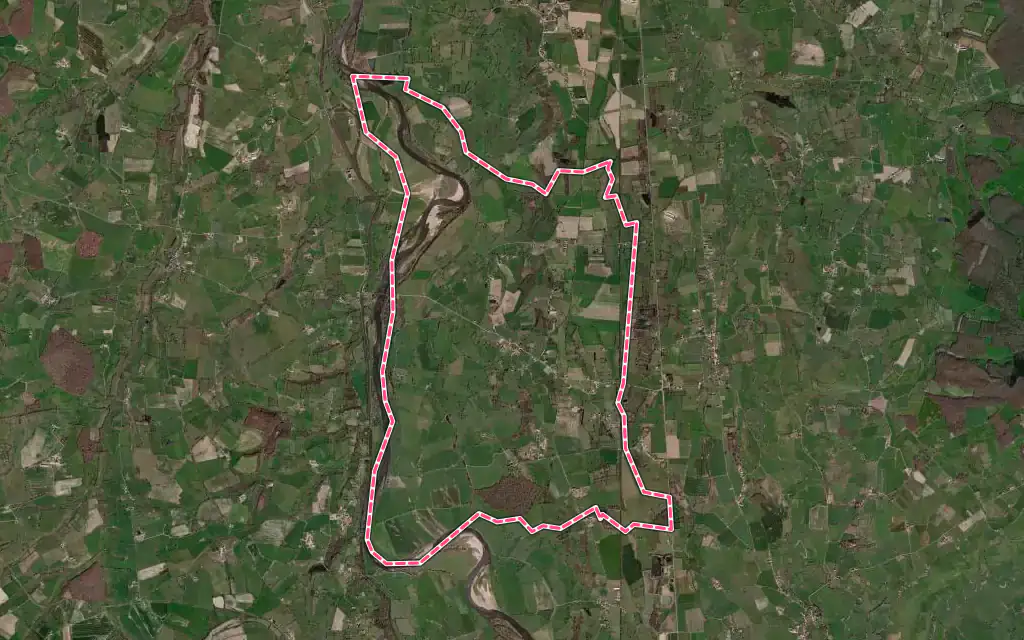 Vue satellite de Vindecy avec ses contours administratifs