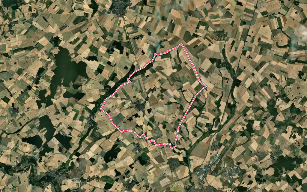 Vue satellite de Vineuil avec ses contours administratifs