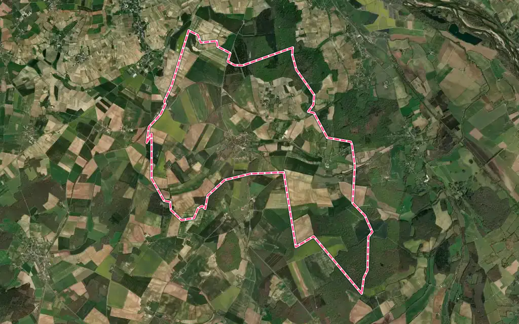 Vue satellite de Vinon avec ses contours administratifs