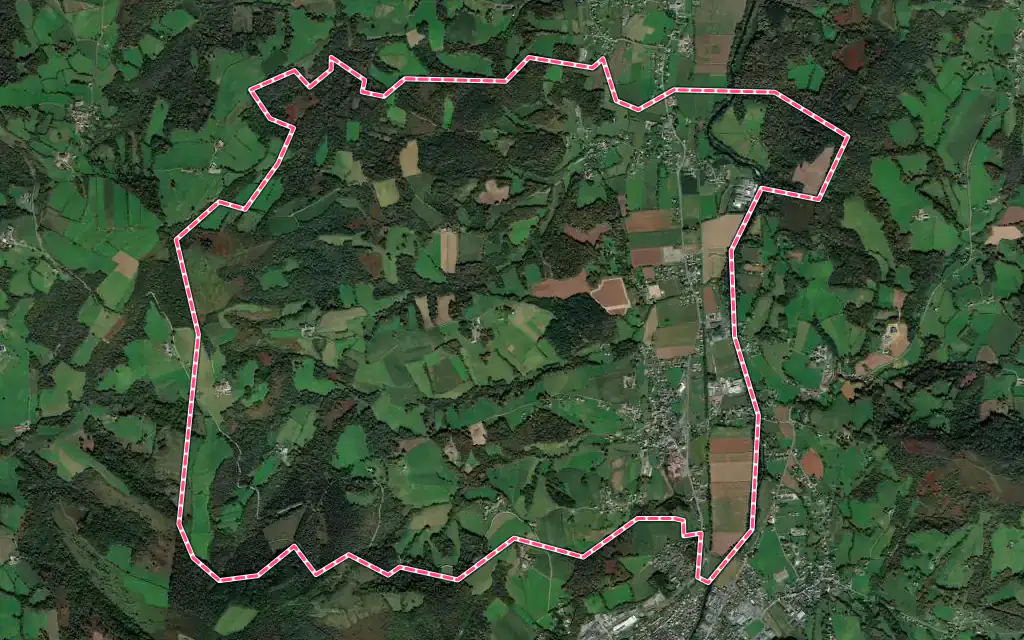 Vue satellite de Viodos-Abense-de-Bas avec ses contours administratifs