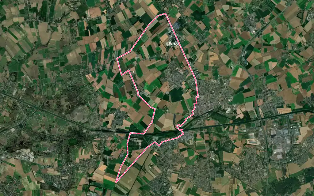 Vue satellite de Violaines avec ses contours administratifs