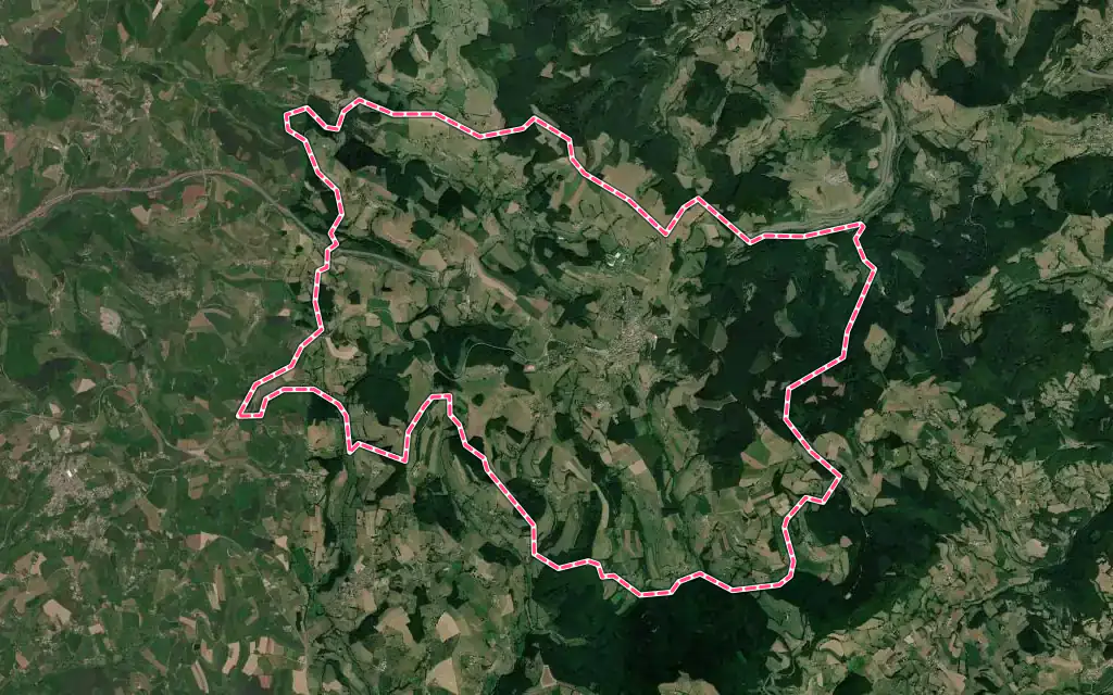 Vue satellite de Violay avec ses contours administratifs