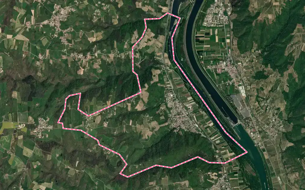 Vue satellite de Vion avec ses contours administratifs