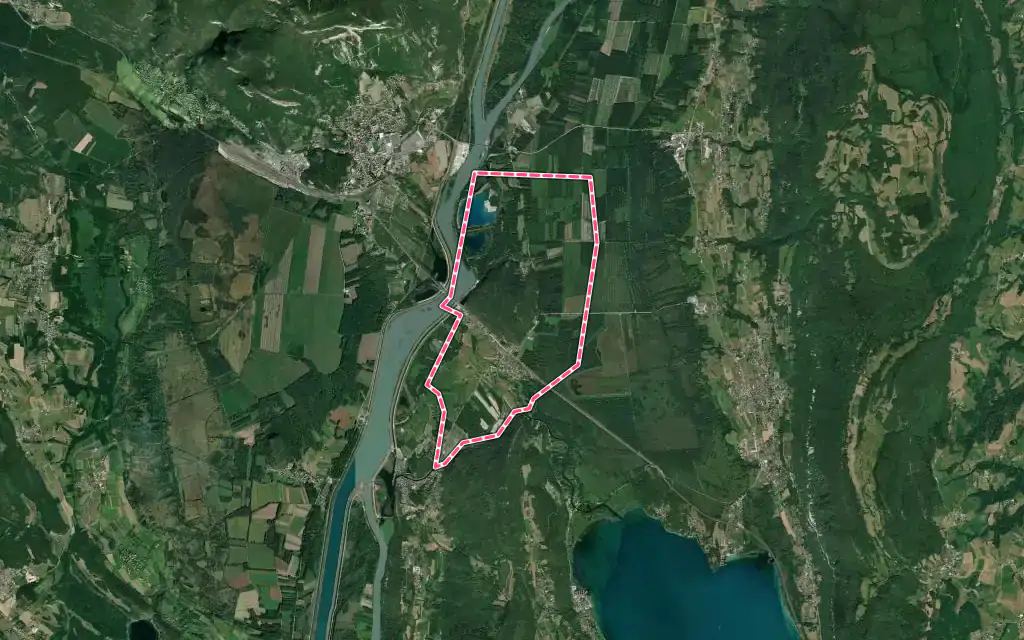 Vue satellite de Vions avec ses contours administratifs