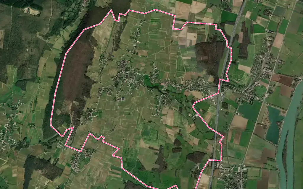 Vue satellite de Viré avec ses contours administratifs