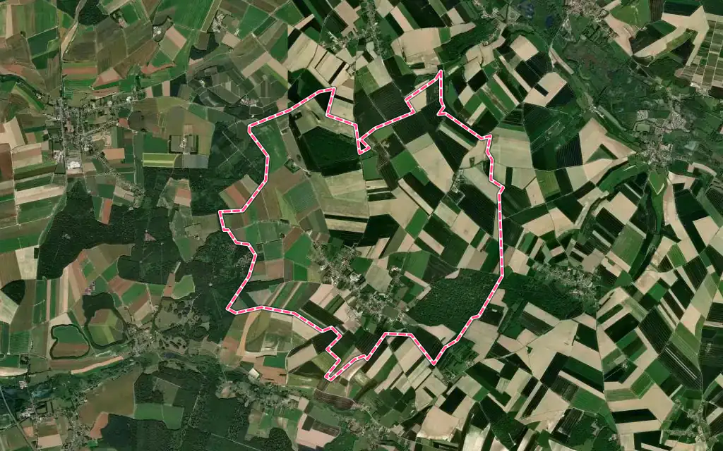 Vue satellite de Vironchaux avec ses contours administratifs