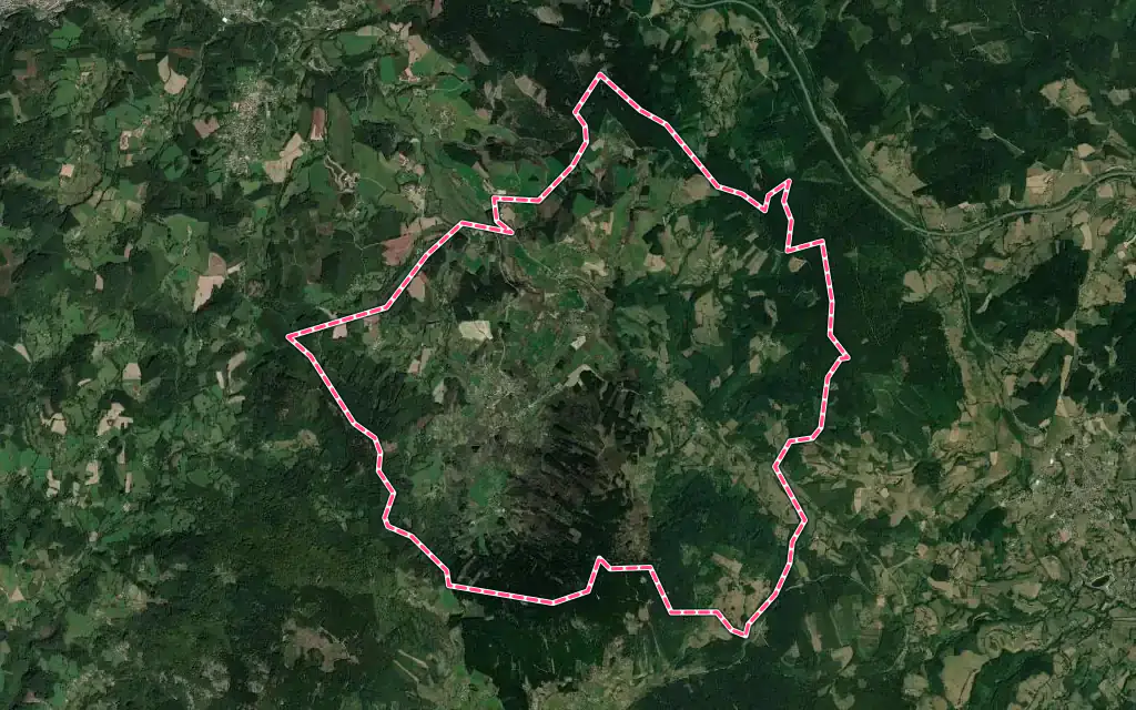 Vue satellite de Viscomtat avec ses contours administratifs