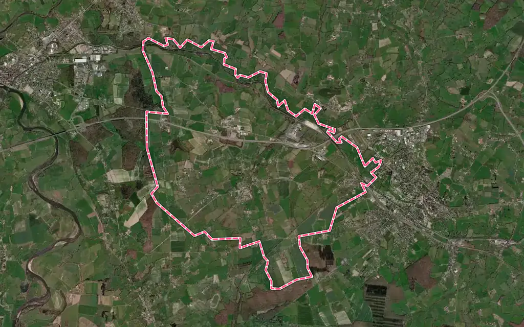 Vue satellite de Vitry-en-Charollais avec ses contours administratifs