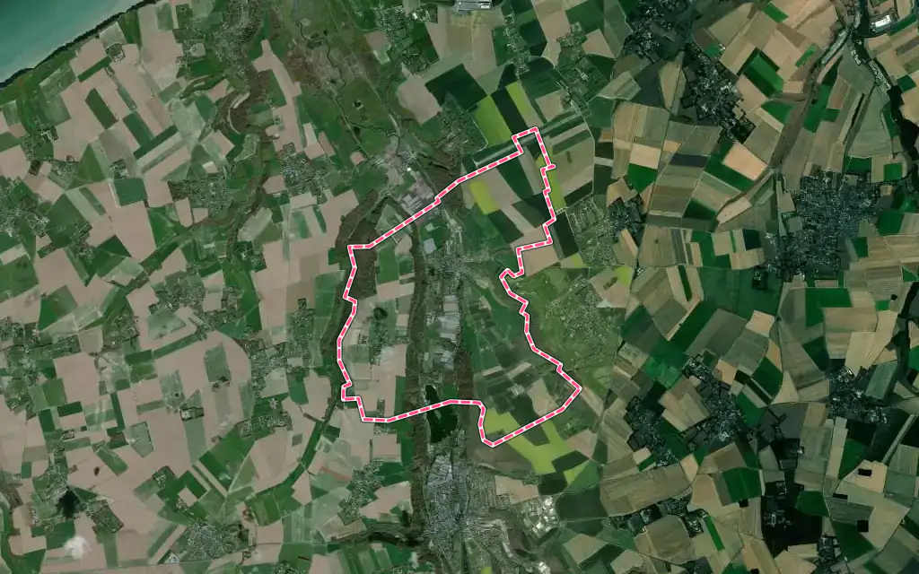Vue satellite de Vittefleur avec ses contours administratifs