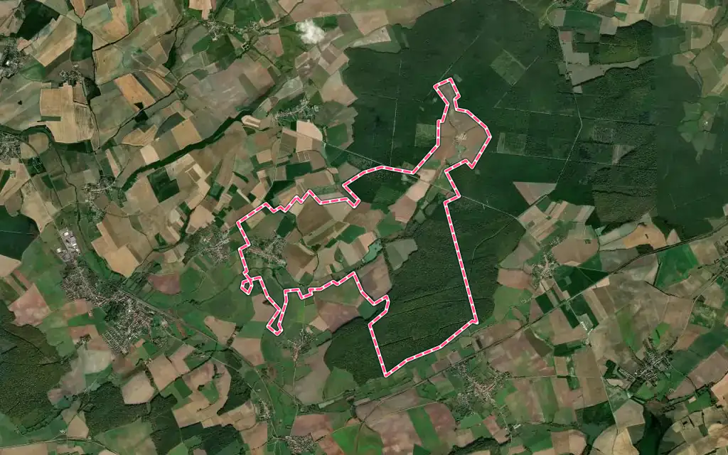 Vue satellite de Vittoncourt avec ses contours administratifs