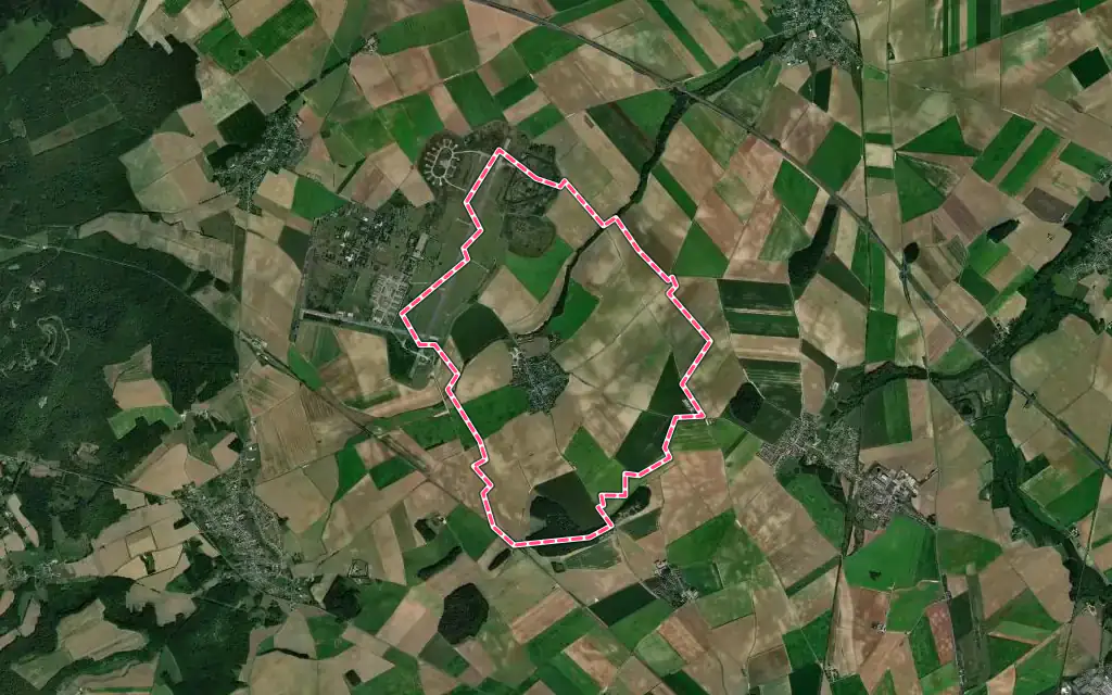 Vue satellite de Vivaise avec ses contours administratifs