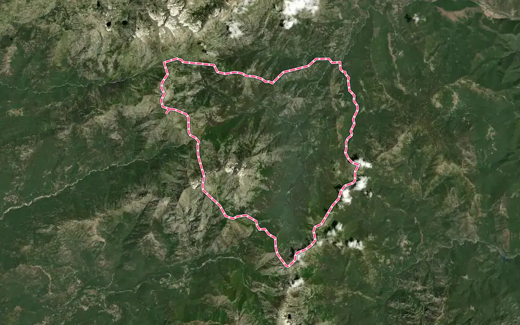 Vue satellite de Vivario avec ses contours administratifs