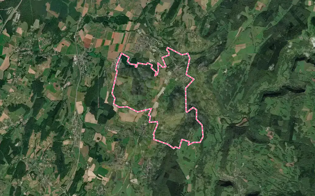Vue satellite de Voiteur avec ses contours administratifs