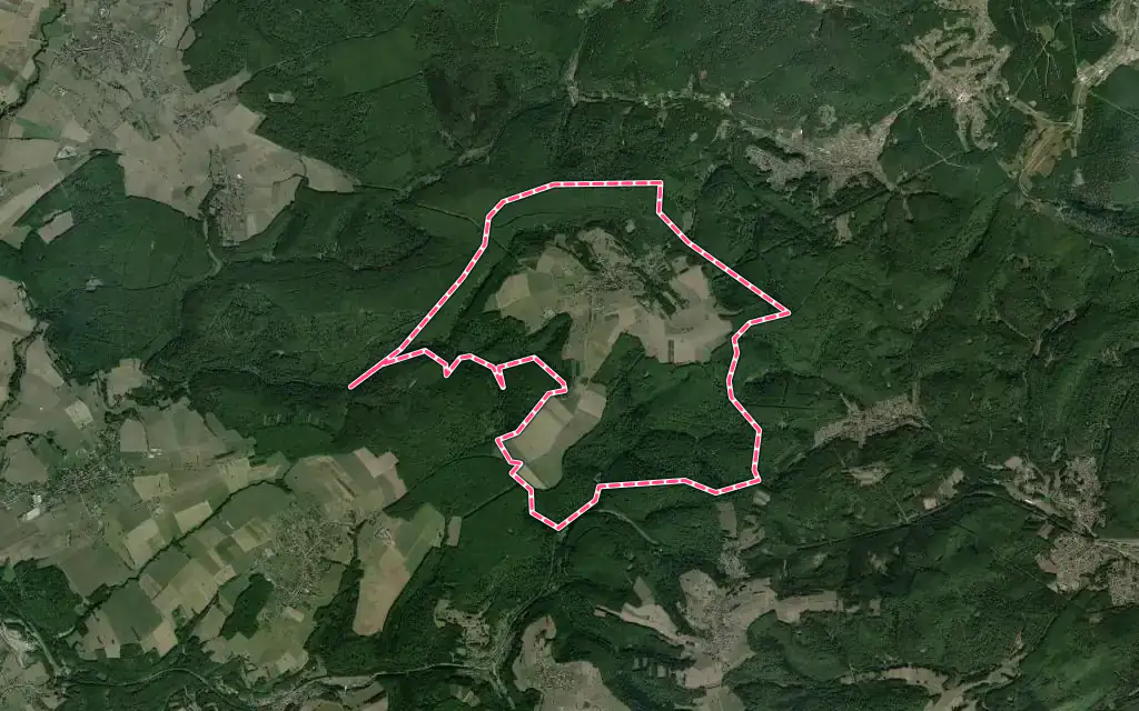 Vue satellite de Volksberg avec ses contours administratifs