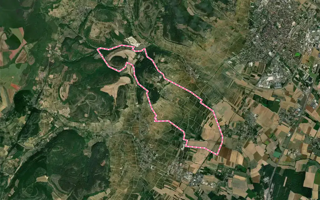 Vue satellite de Volnay avec ses contours administratifs