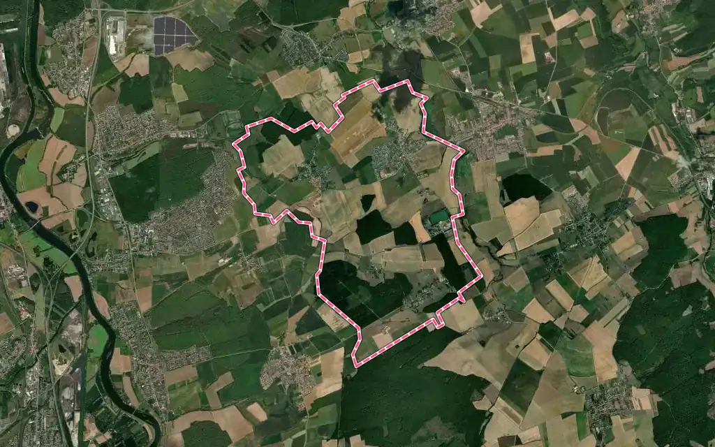 Vue satellite de Volstroff avec ses contours administratifs