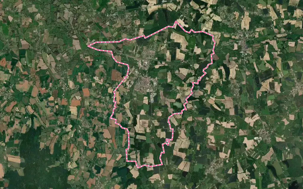 Vue satellite de Vonnas avec ses contours administratifs