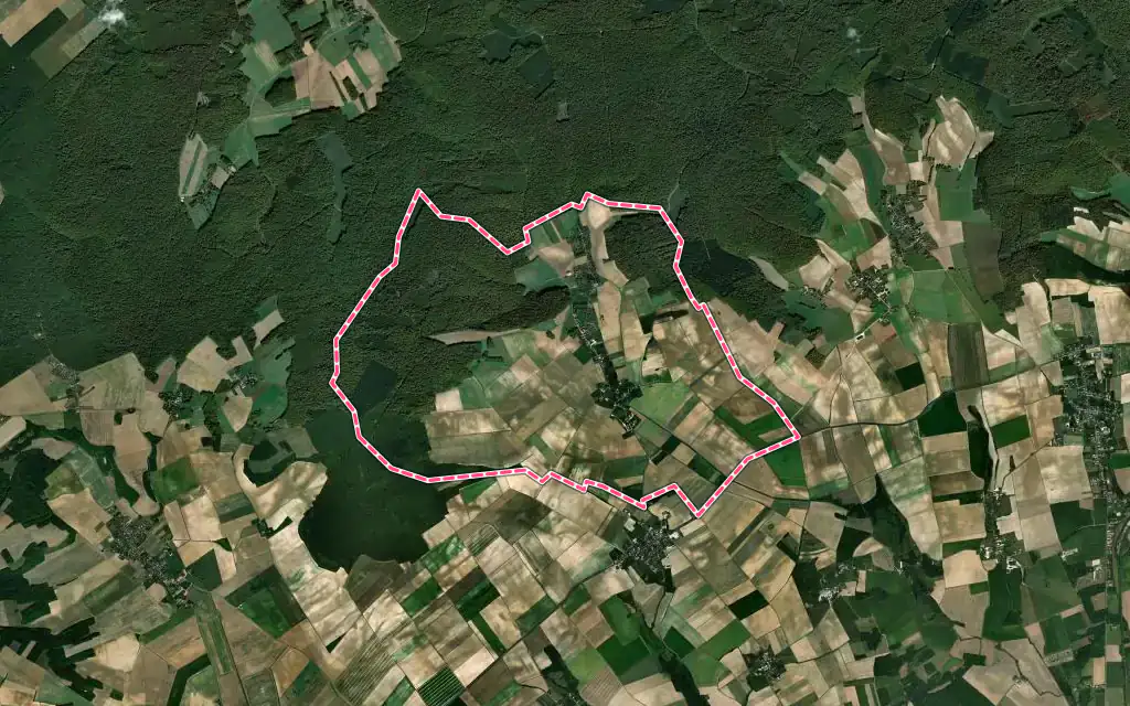 Vue satellite de Vosnon avec ses contours administratifs