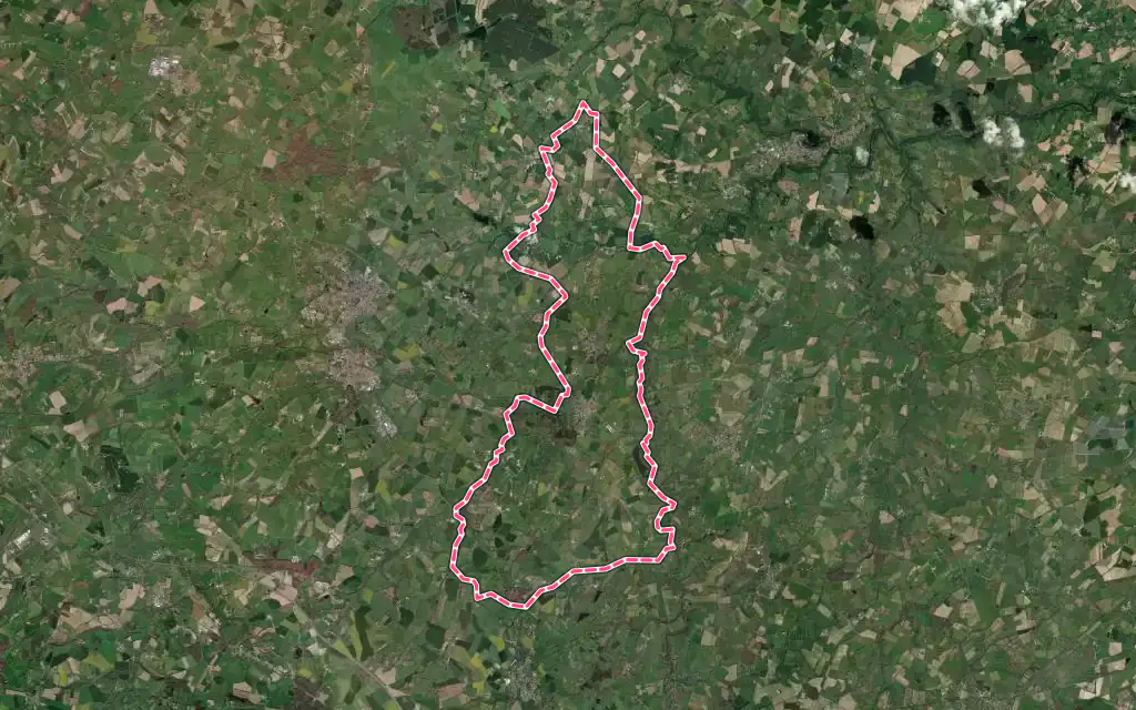 Vue satellite de Voulmentin avec ses contours administratifs