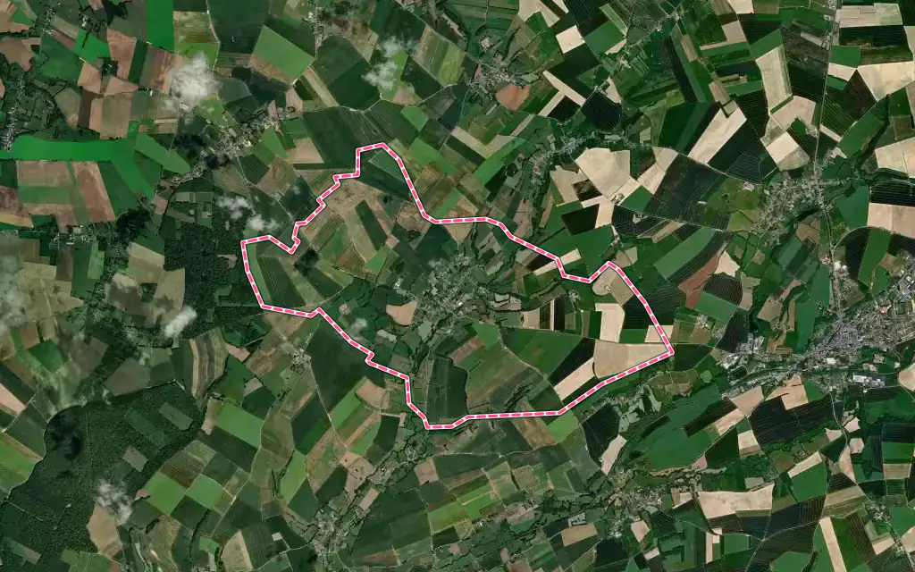 Vue satellite de Voulpaix avec ses contours administratifs
