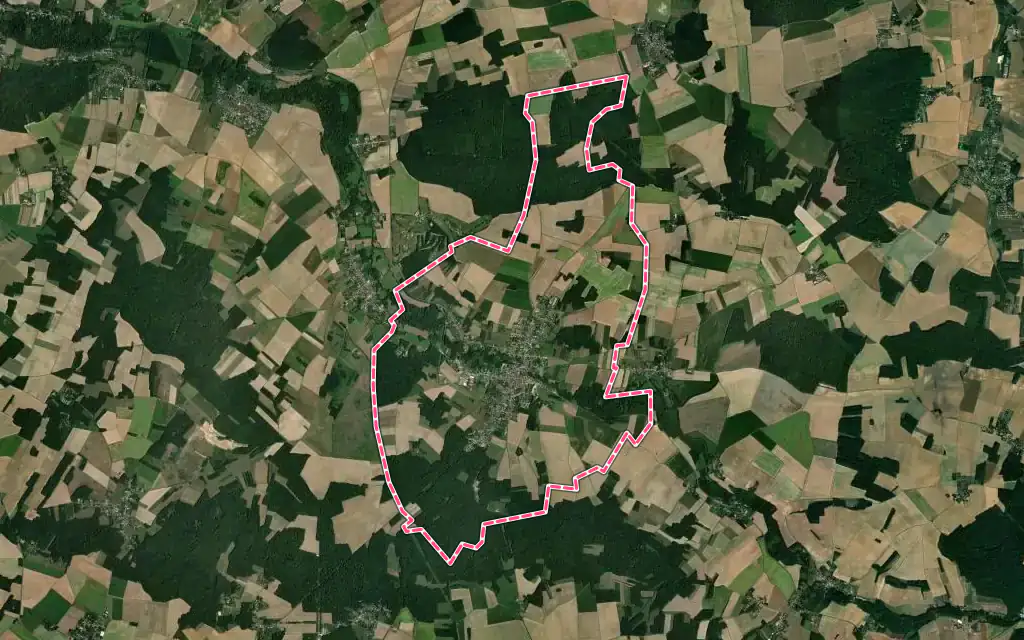Vue satellite de Voulx avec ses contours administratifs
