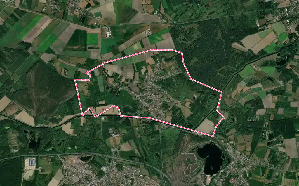 Vue satellite de Vred avec ses contours administratifs
